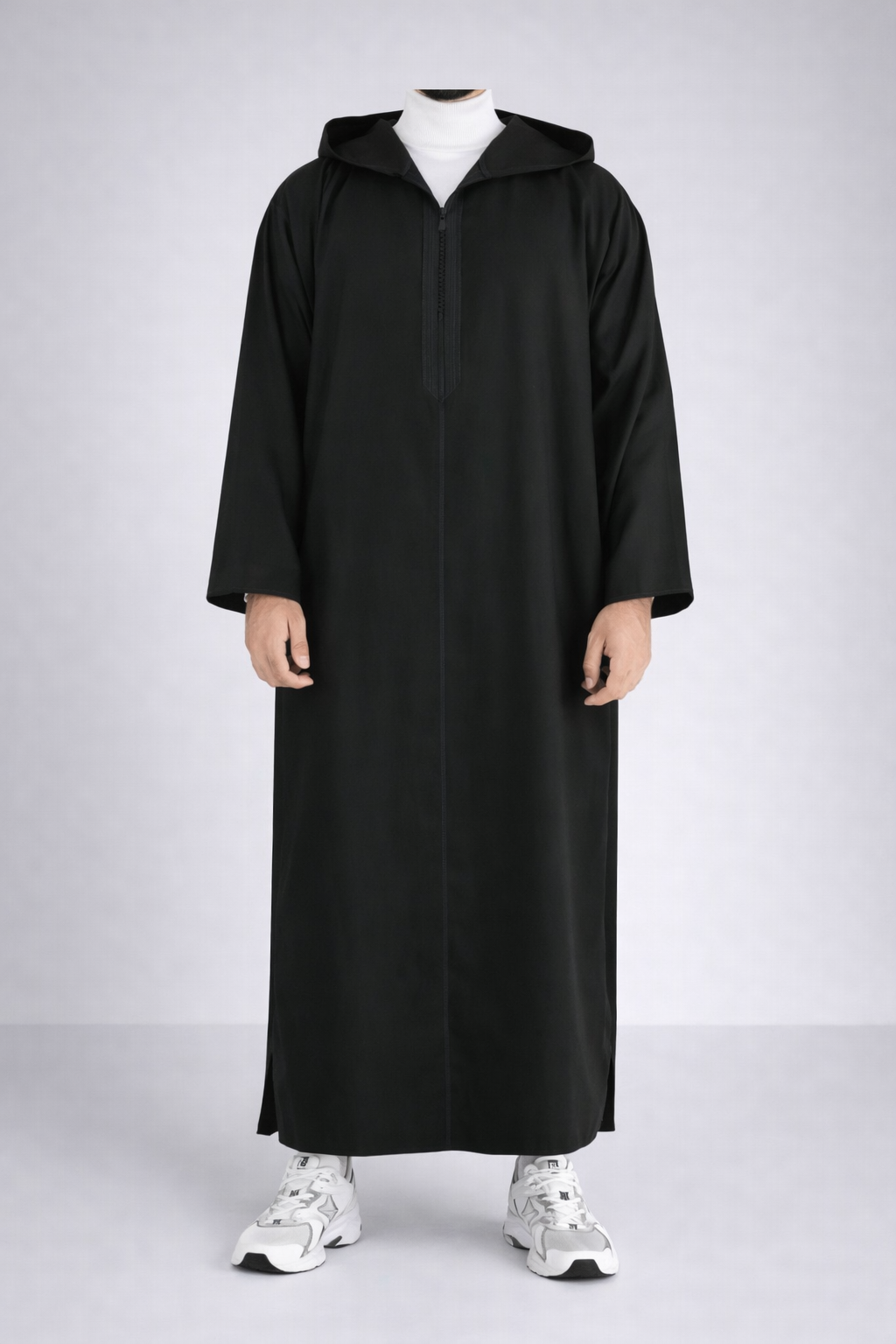 PREMIUM HOODED BLACK MOROCCAN DJELLABA