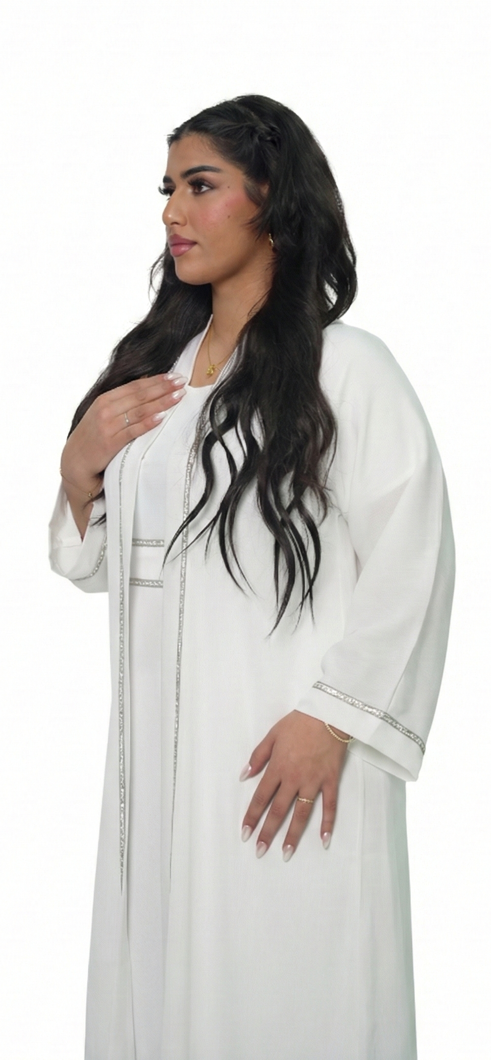 PREMIUM CREAM WHITE ABAYA