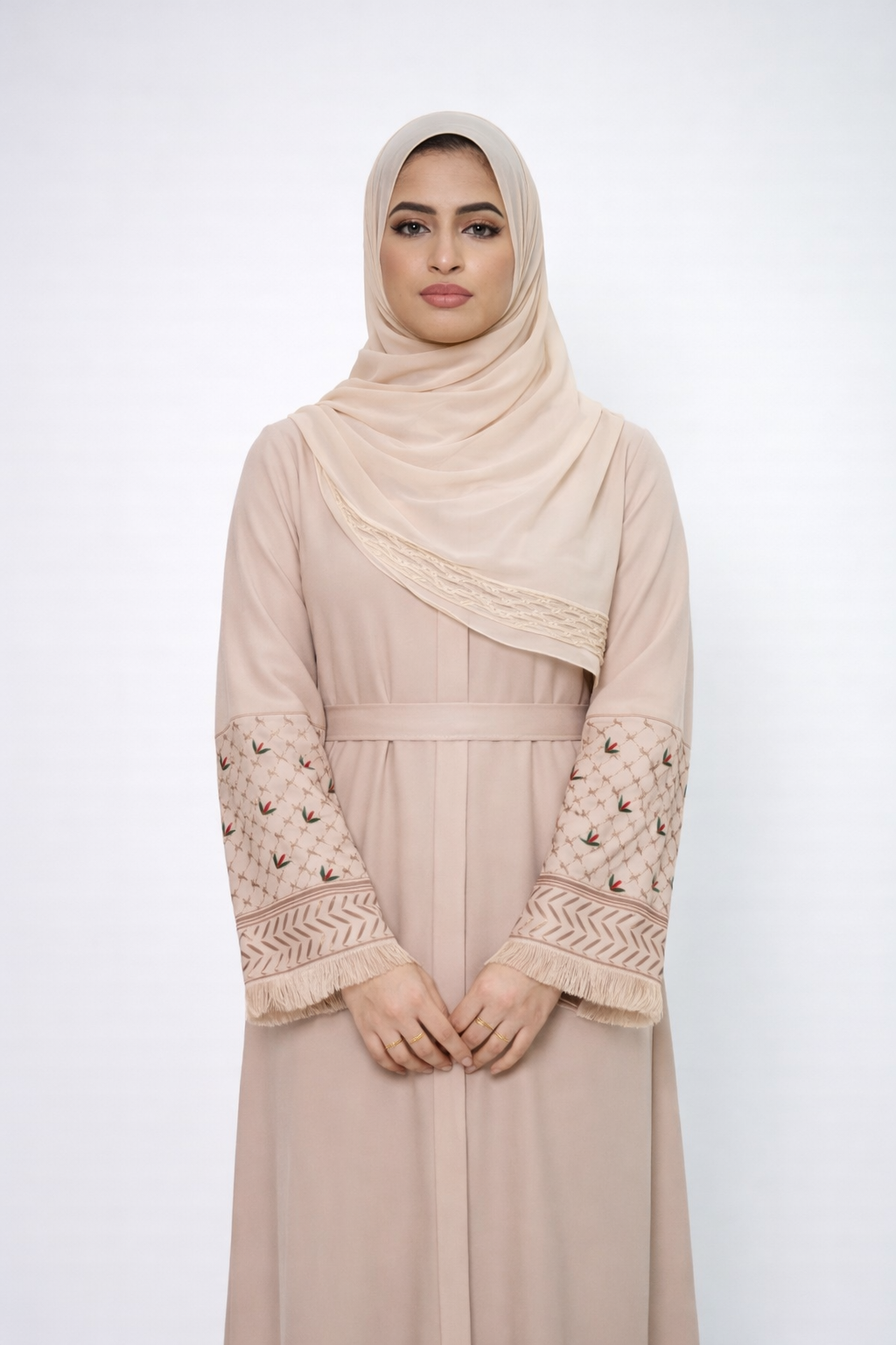 Palestinian Embroidery Nude Abaya