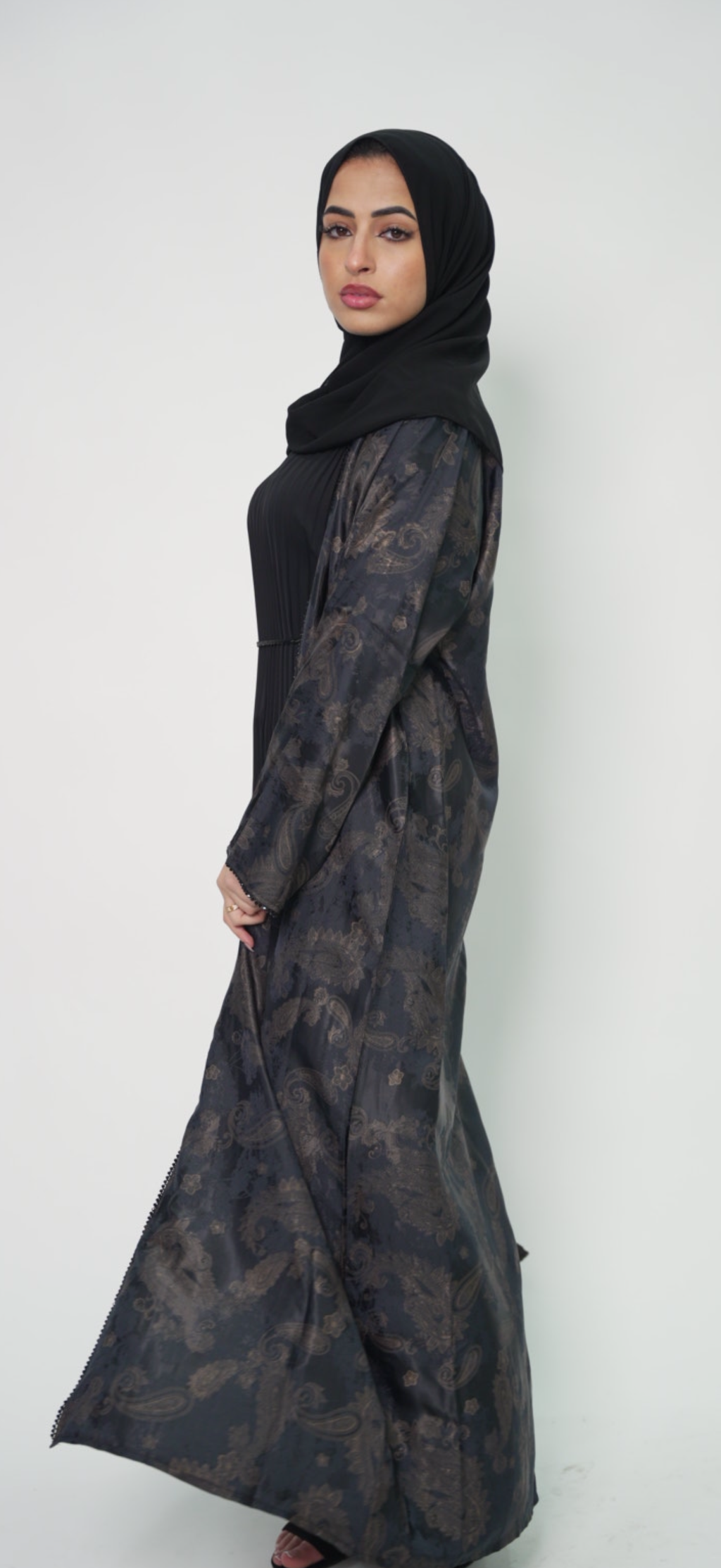 Royal Black & Brown Luxury Abaya