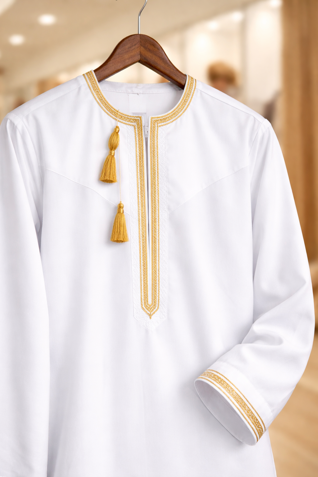 LUXURY WHITE/GOLD OMANI THOBE
