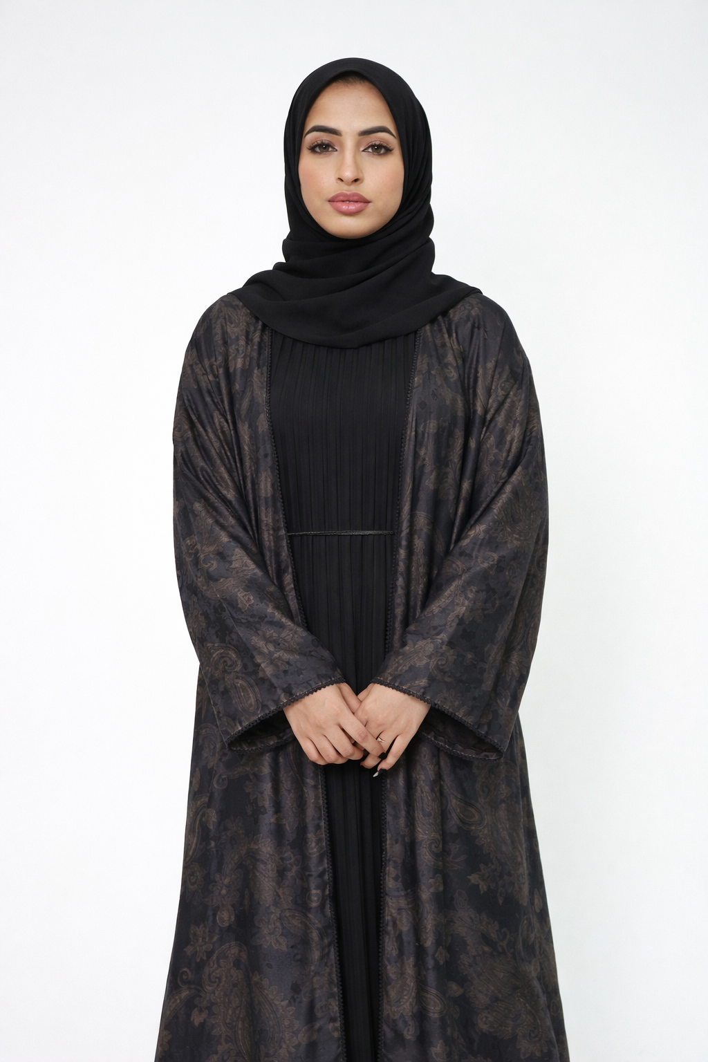 Royal Black & Brown Luxury Abaya