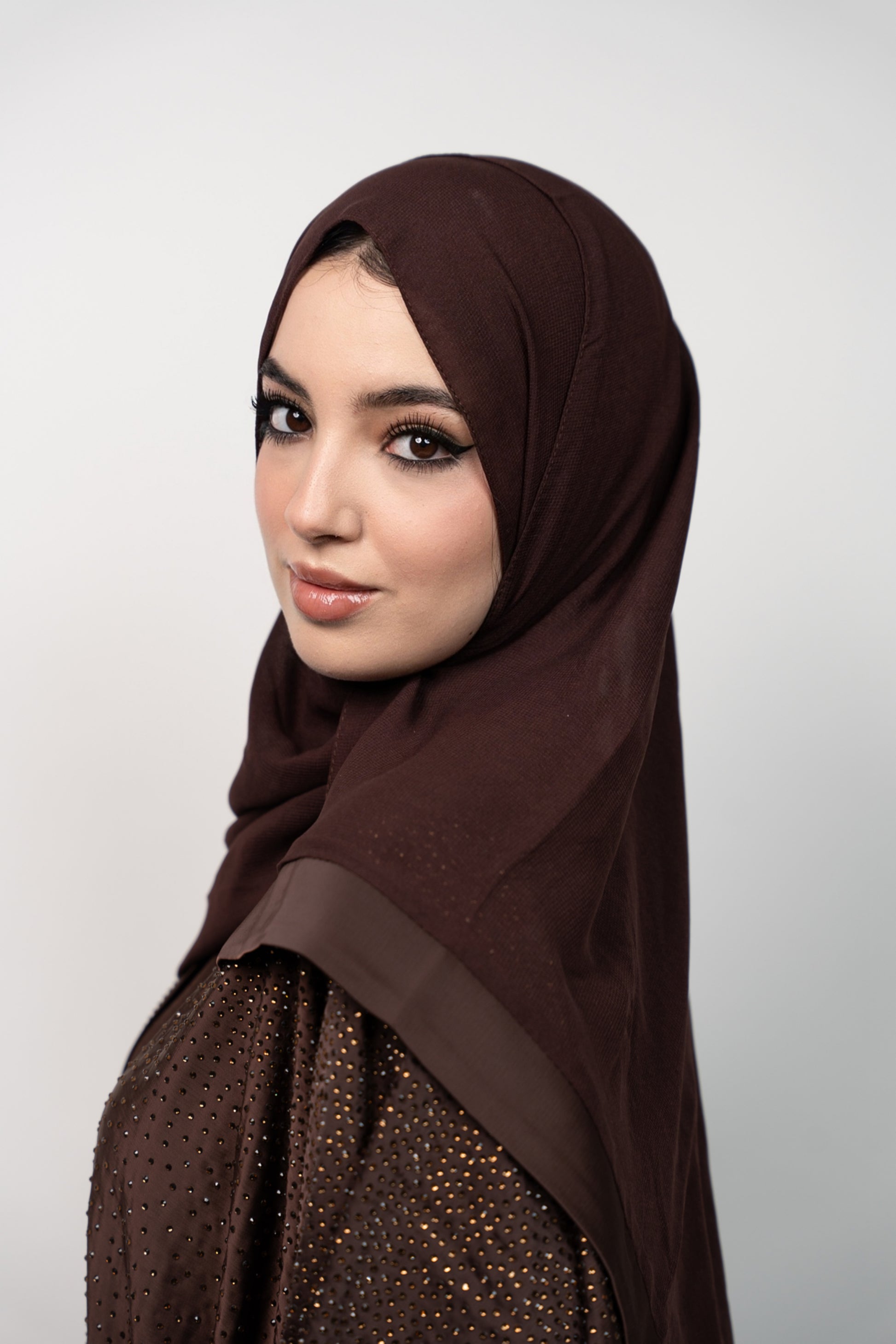 PREMIUM CHOCOLATE SILK ABAYA