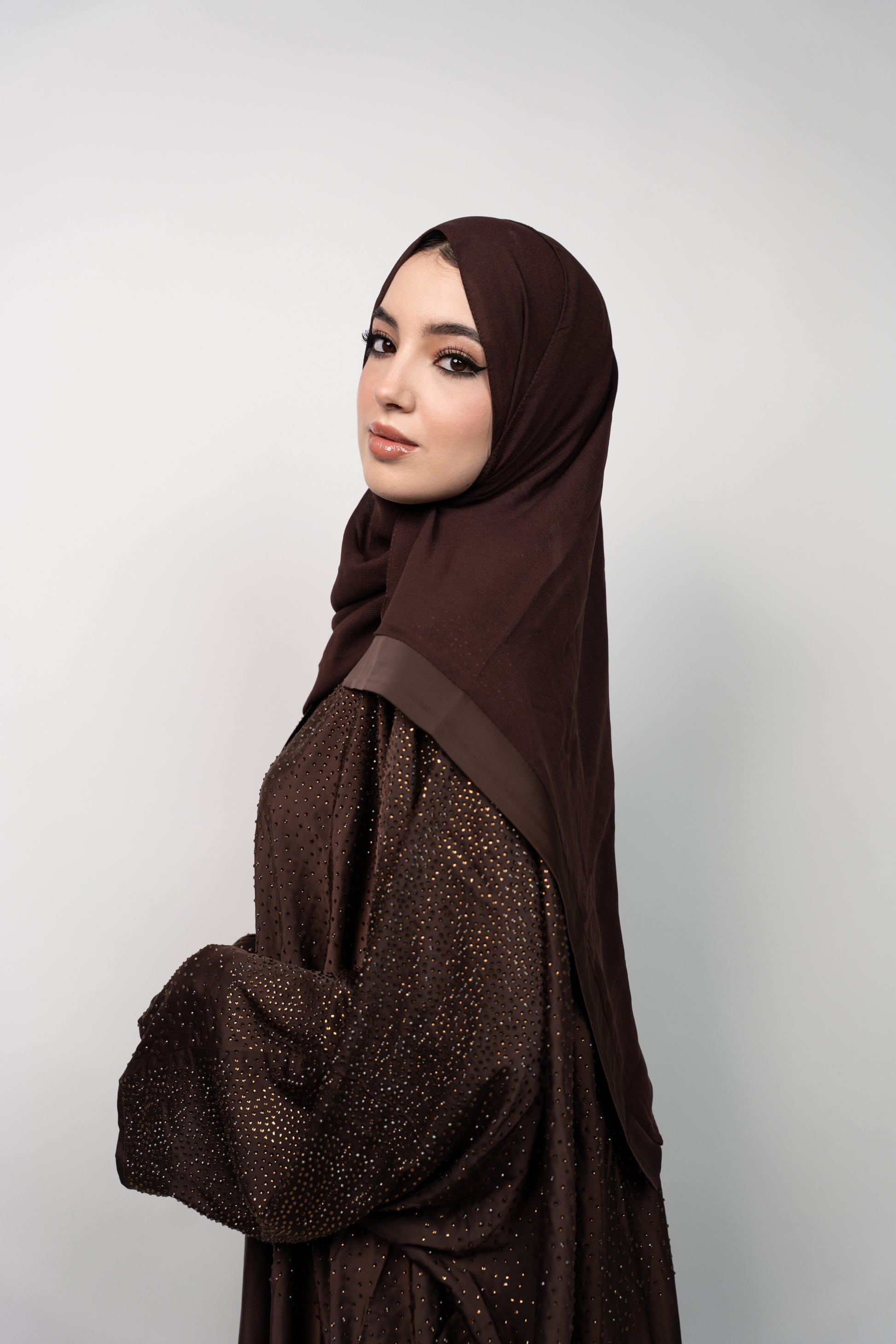 PREMIUM CHOCOLATE SILK ABAYA