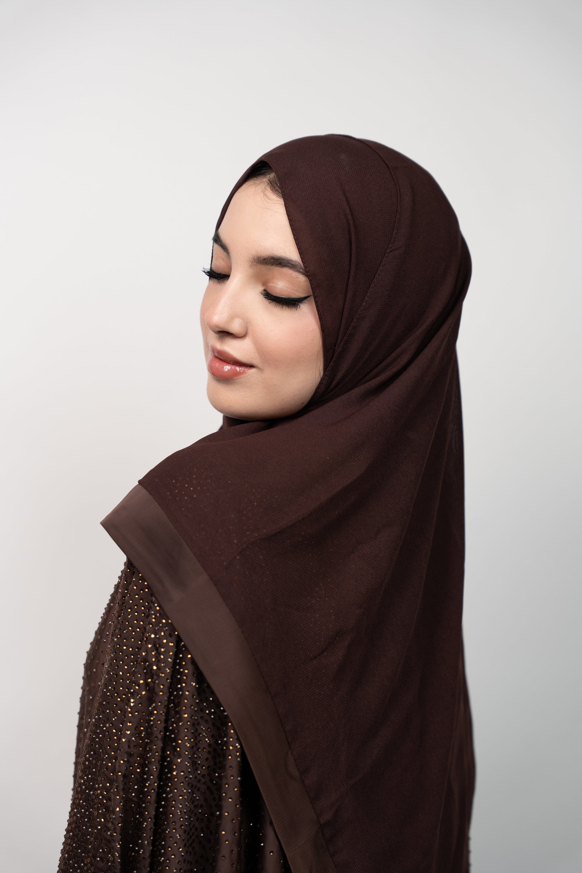 PREMIUM CHOCOLATE SILK ABAYA