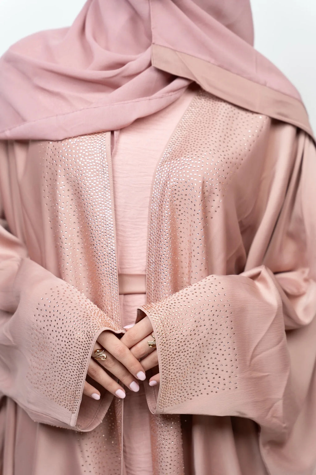 PREMIUM ROSE SILK ABAYA