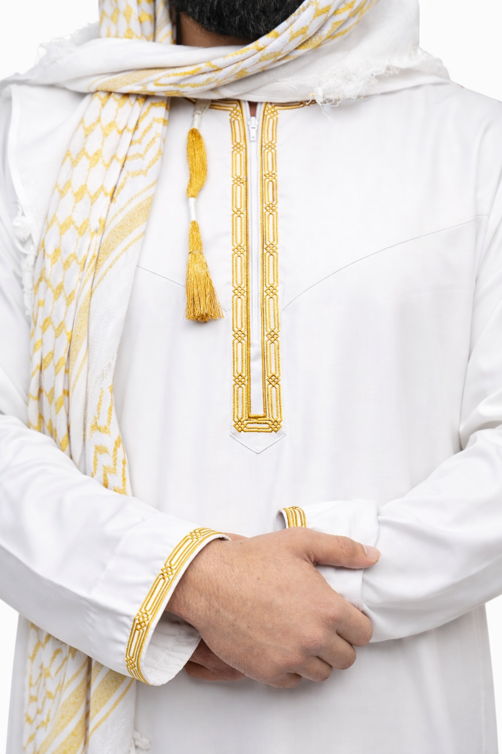 LUXURY WHITE/GOLD OMANI THOBE