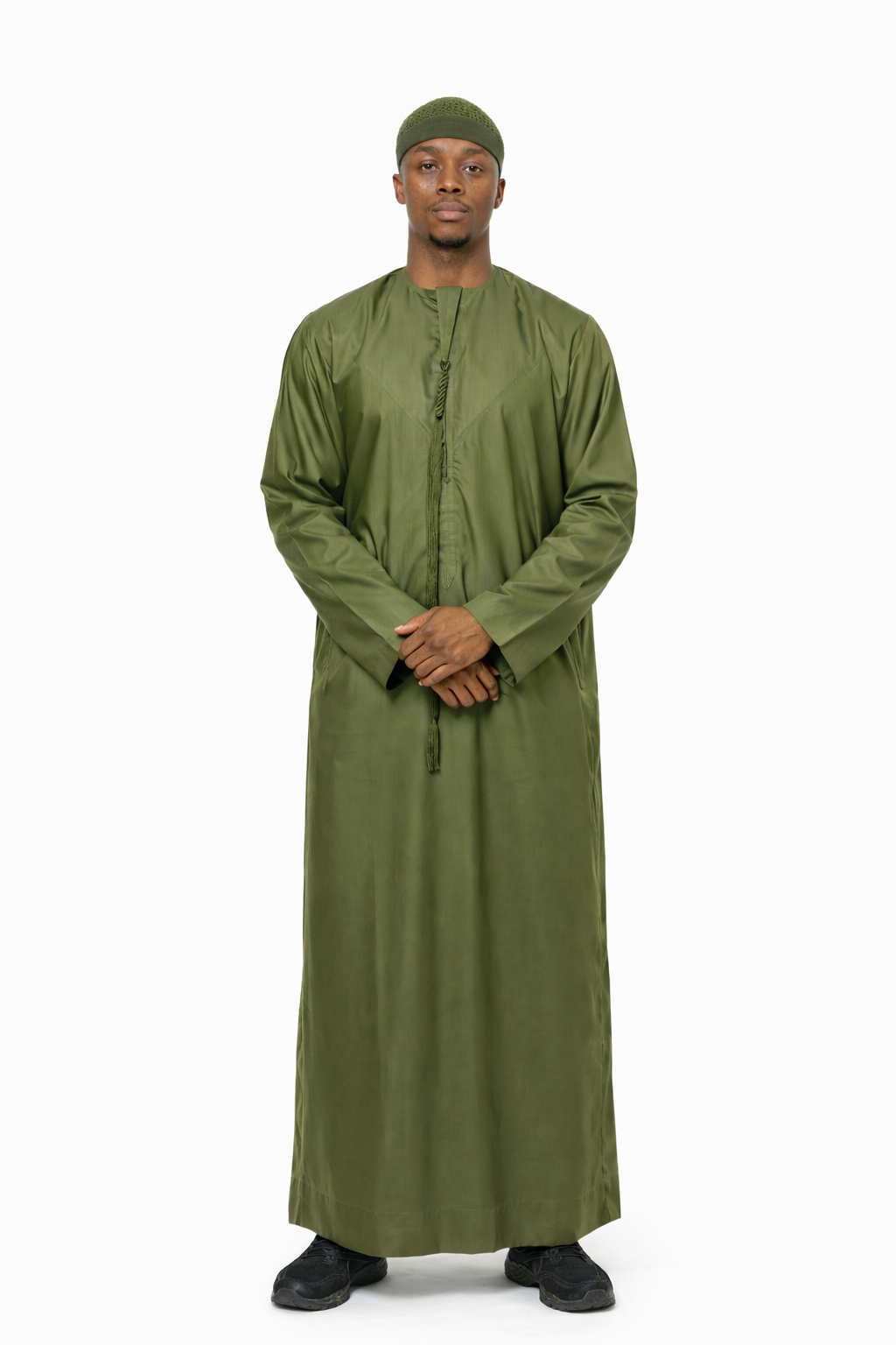 LUXURY EMIRATI THOBE - OLIVE GREEN