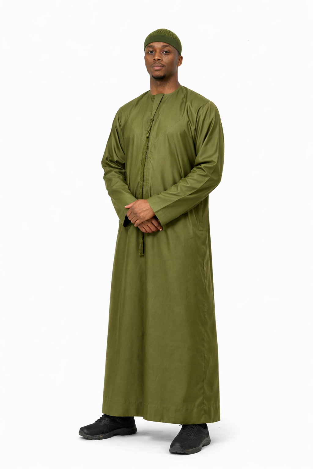 LUXURY EMIRATI THOBE - OLIVE GREEN