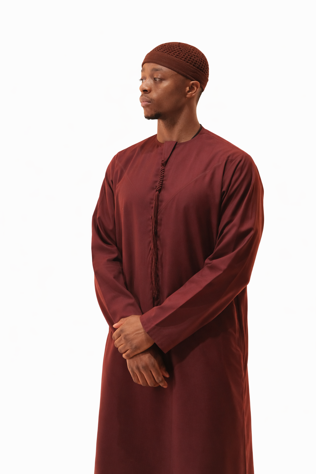 LUXURY EMIRATI THOBE - BURGUNDY