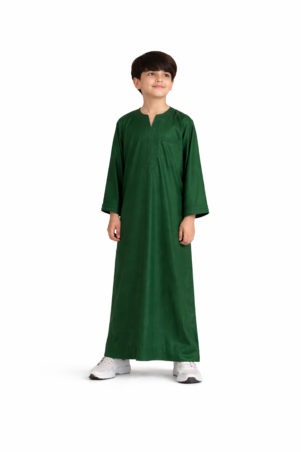 Luxury Olive Green Moroccan Gandoura - Boys
