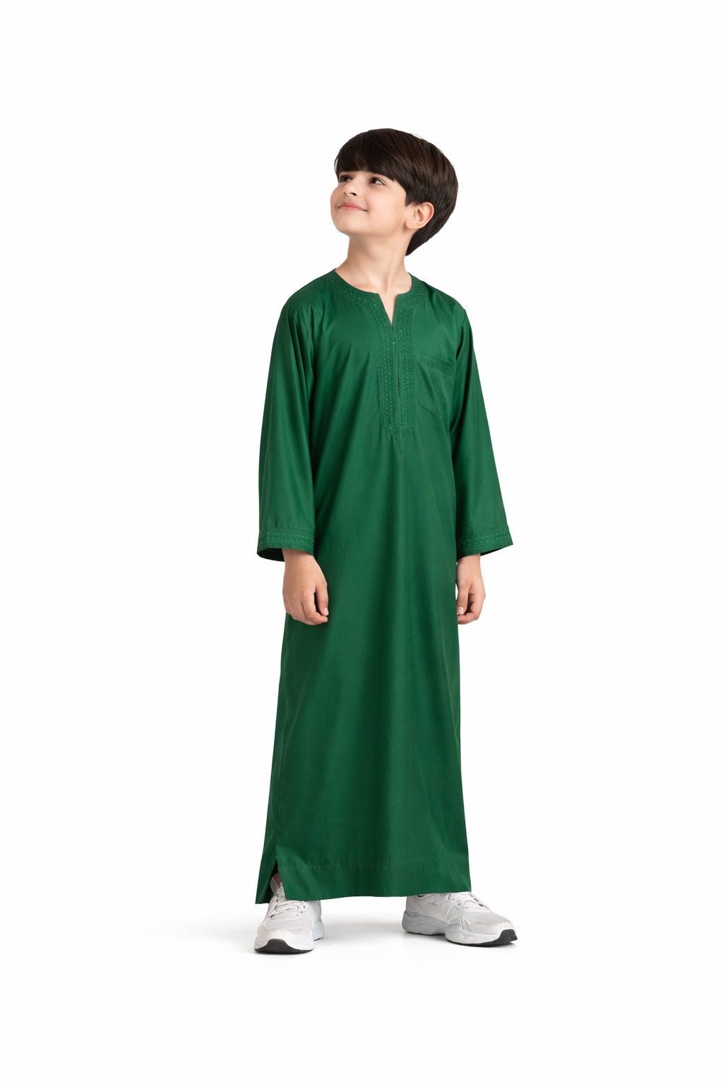 Luxury Olive Green Moroccan Gandoura - Boys
