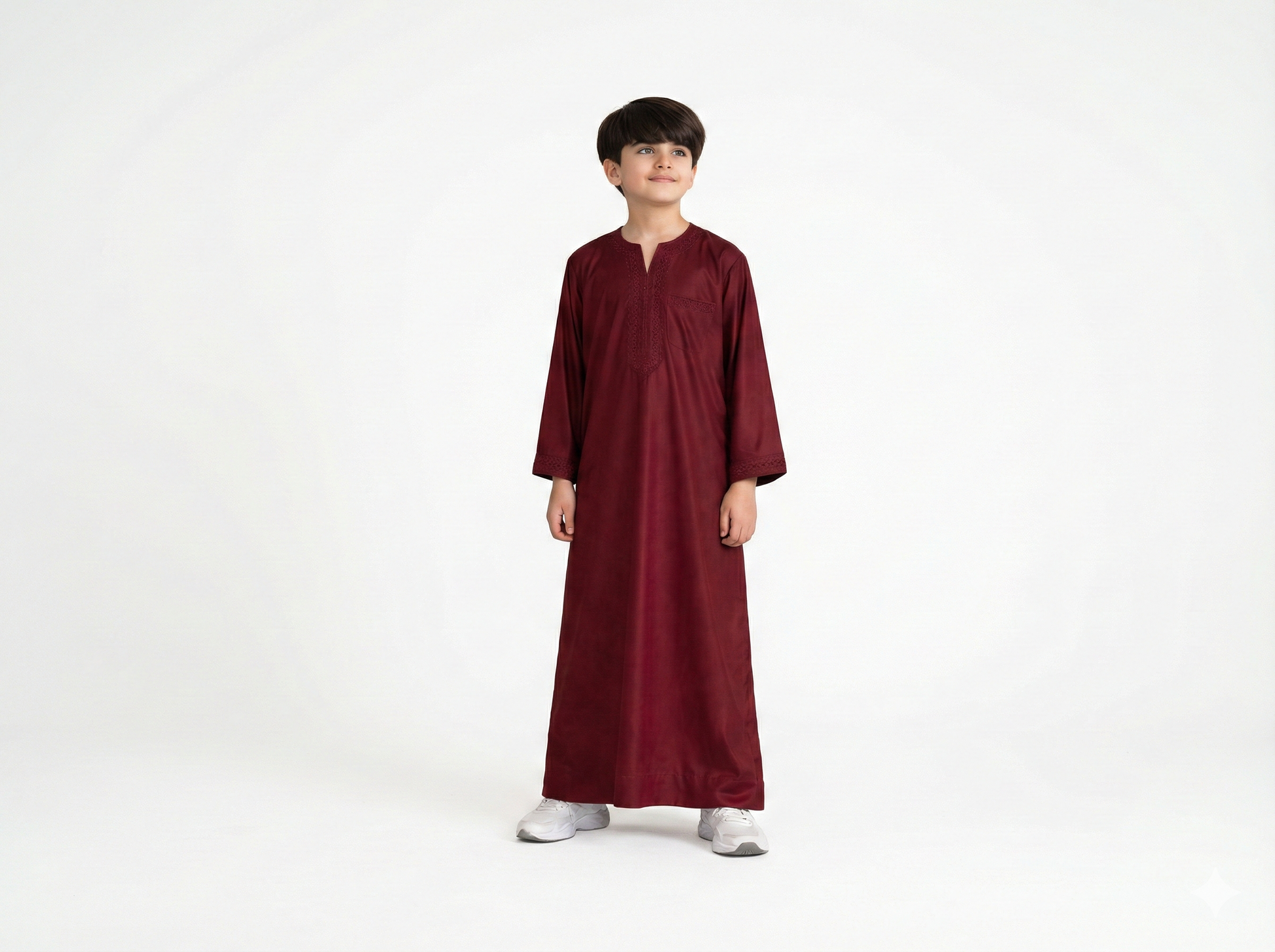 Luxury Burgundy Moroccan Gandoura - Boys