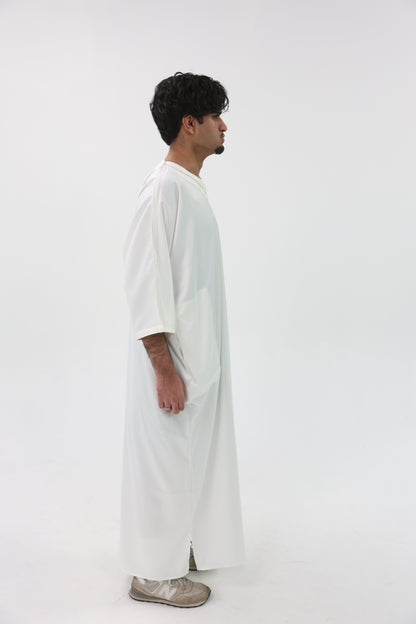 Moroccan Thobe - White/Gold